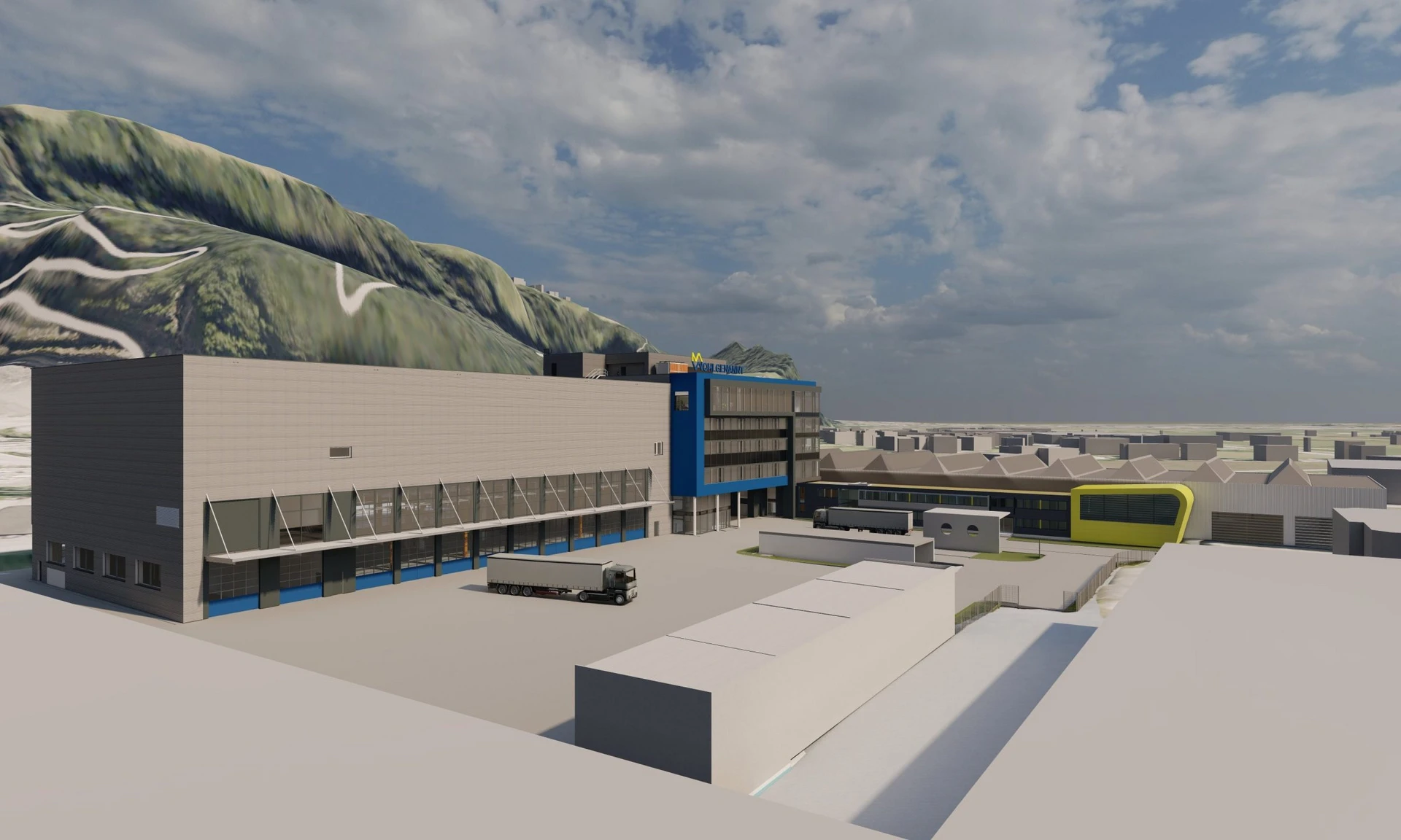 Visualisierung der Betriebserweiterung der Otto Wohlgenannt GmbH in Dornbirn.